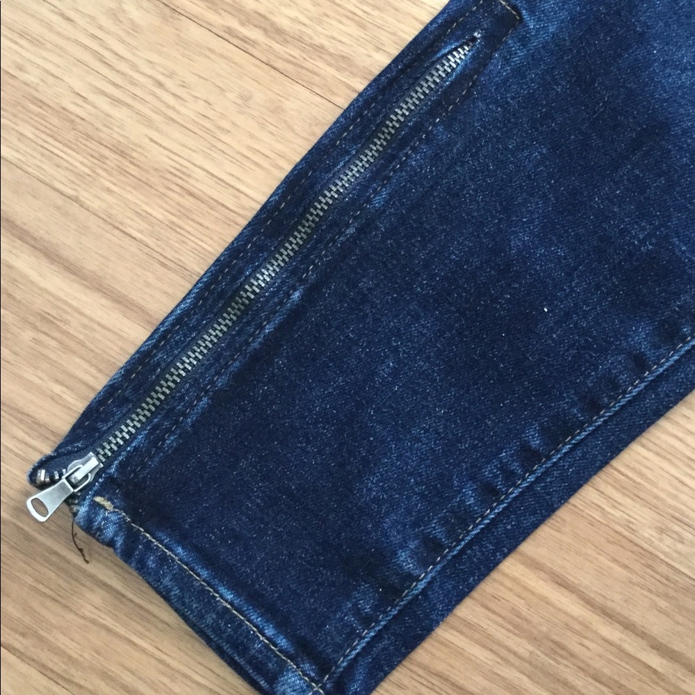Paige Verdugo Ankle Zip Dark Wash Jeans Denim - Picture 8 of 15